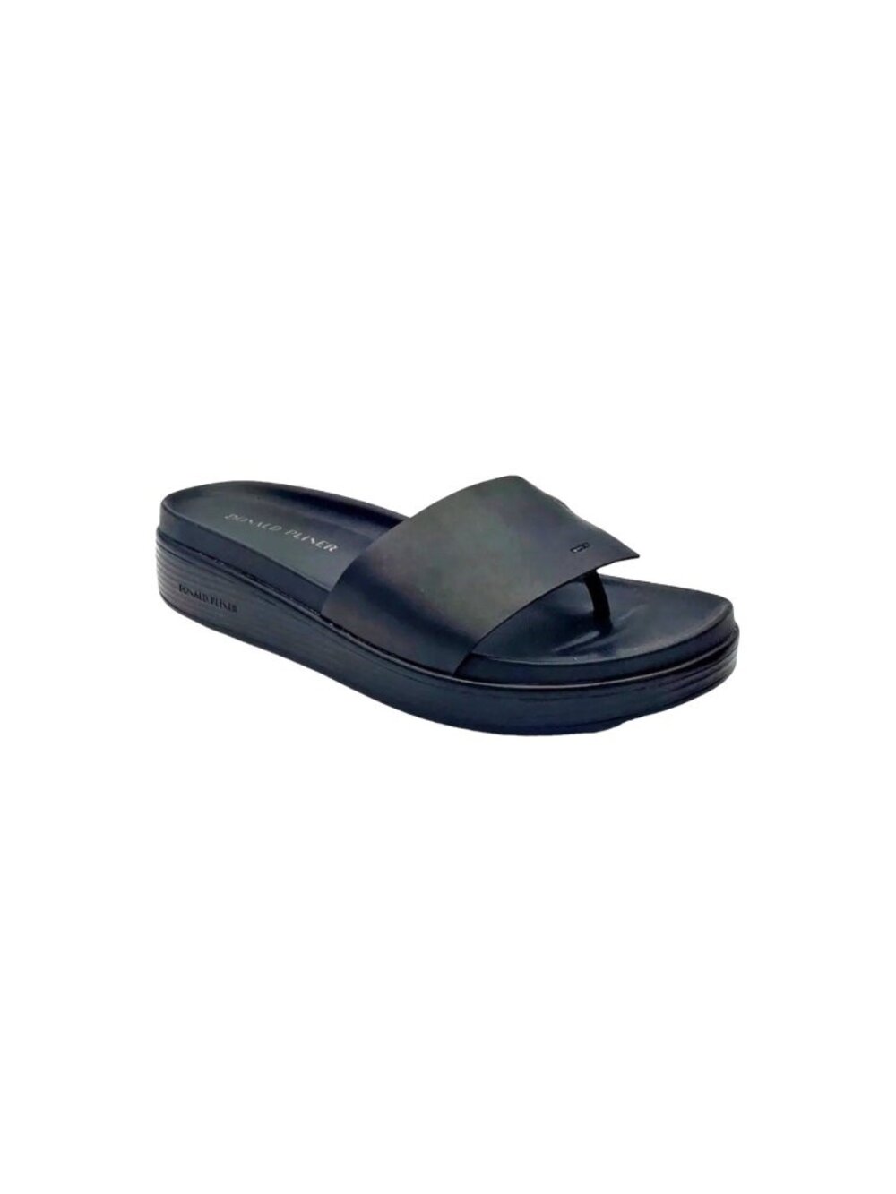Donald J Pliner Leather Platform Thong Sandals Womens 8M Black Made In Italy